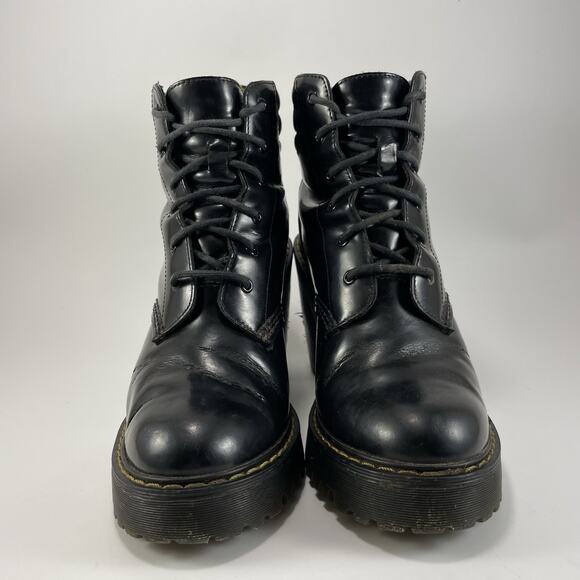 Dr Doc Martens Persephone Heeled Leather Lace Up Boots Black Womens Size 7 - Picture 2 of 11